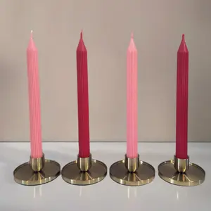 Elegant Tall Taper Candle Soy & Beeswax 10 Inch Handmade Gift for Weddings Parties Festivals Classic Ribbed Design 1 pc Eco-Friendly