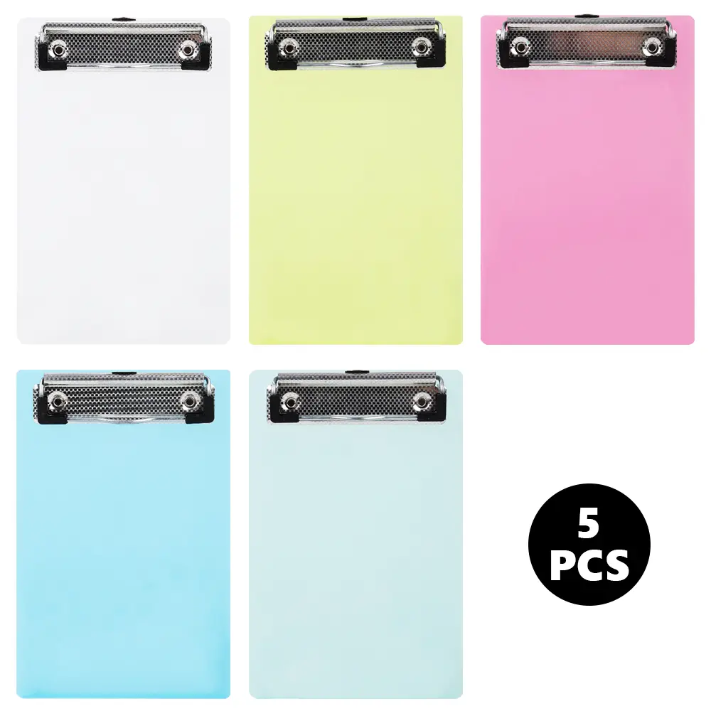 5pcs Colorful Mini Clipboards - Durable PET Plastic, Pocket Size 4.7x7.2 Inch,Built-in Writing Pads and Paper Fixing Clips, Suitable for Office, Study, Travel and Other Scenarios. Ideal for Office,  ﻿,summerwins