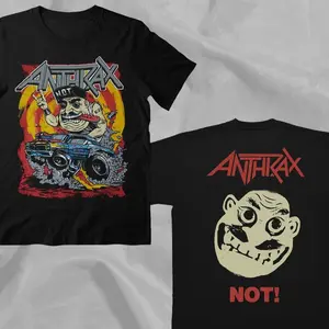Anthrax Band Not Retro 90S Black Double Sided T-Shirt