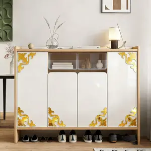 8-piece golden cloud geometric corner flower mirror wall stickers | 3D lace acrylic, 20cm self-adhesive corner diagonal stickers, suitable for living room corners, TV background walls, and cabinet decorations
