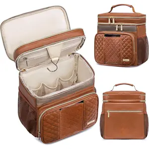 Large Leather Toiletry Bag for Women Men,Bathroom Bag,Water Resistant Shower Bag,Makeup Bag,Portable Shower Caddy for College Dorm,Hanging Travel Toiletry Bag with Transparent Waterproof Phone Pocket
