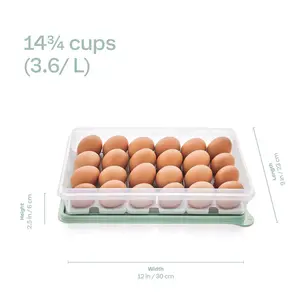 Tupperware Snack-Stor Large Storage Container with 3 Egg Tray Inserts
