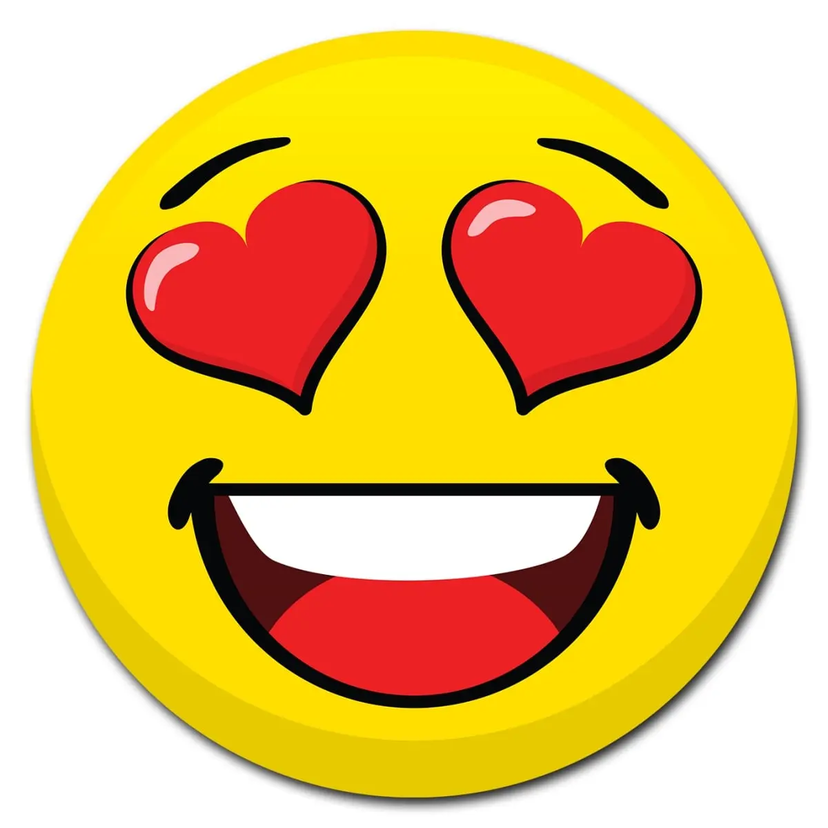 Circular Rigid Plastic Sign for 12 in. Tall - Emoji Heart Eyes
