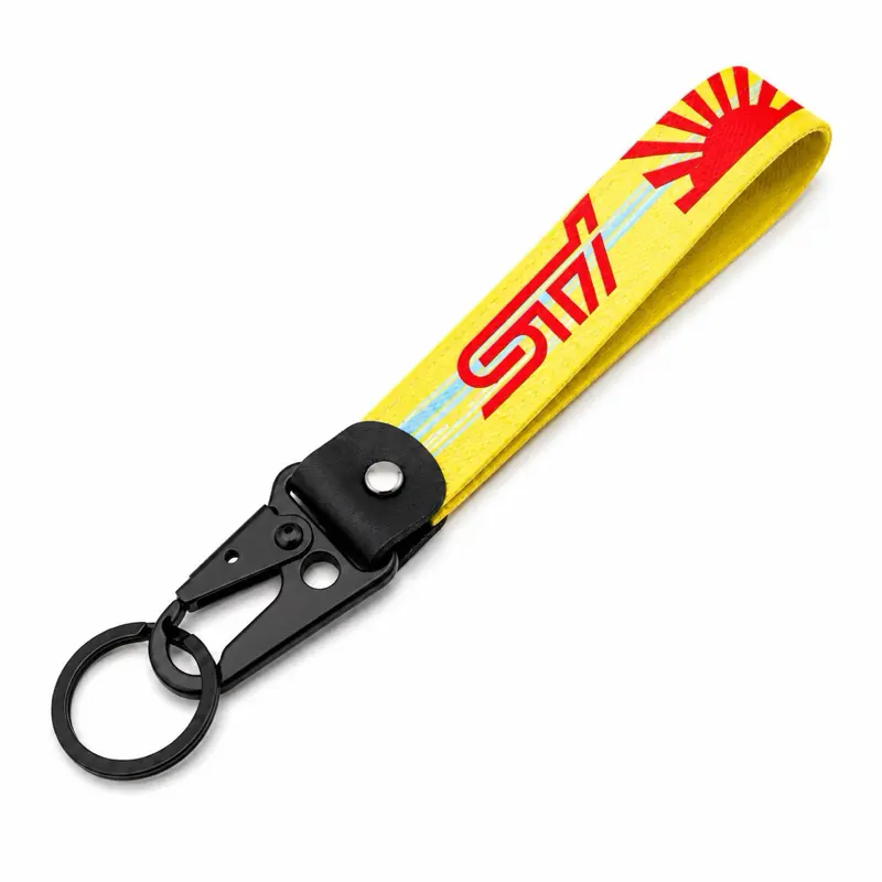Yellow Rally Racing STI Wristlet Keychain