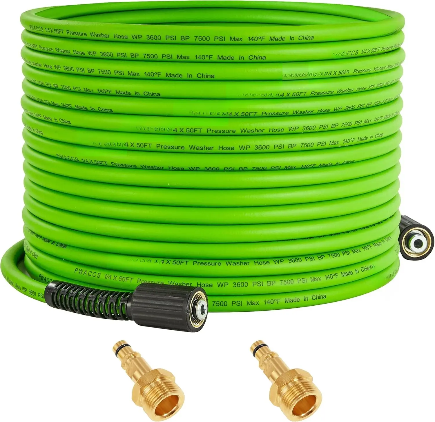 Washer Hose 50 FT x 1/4", Power Washer Hose Kink Resistant, High- Washing Extension Hoses with M22-14mm Fittings, Compatible with Karcher K2, K3, K4, K5, K6, K7