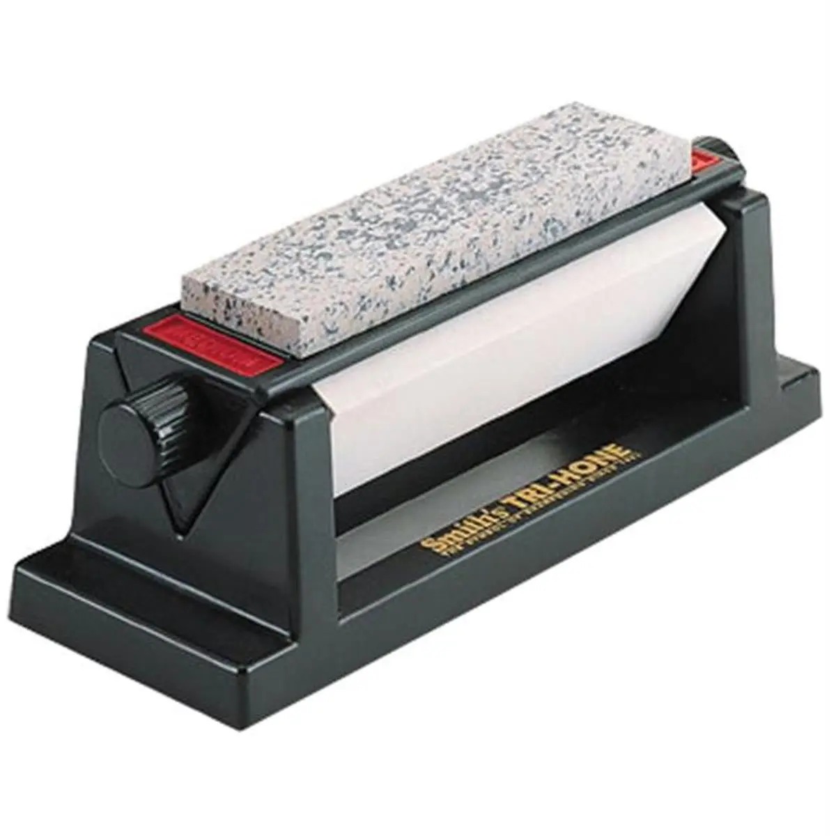 Smiths Tri-Hone Knife Sharpening System with Plastic Handles for Kitchen Knives - Coarse, Medium, Fine Grit