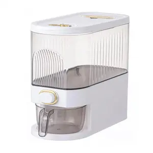 11Lbs (4.5kgs-5kgs) Rice Dispenser, Large Grain Container Storage with Lid Measuring Cylinder Moisture Proof Household Cereal Dispenser Bucket for Kitchen