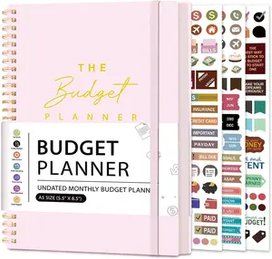 Budget Planner - Monthly Budget Book Undated with Expense & Bill Tracker - Undated 12 Month Financial Planner/Account Book calendar organizer to Take Control of Your Money