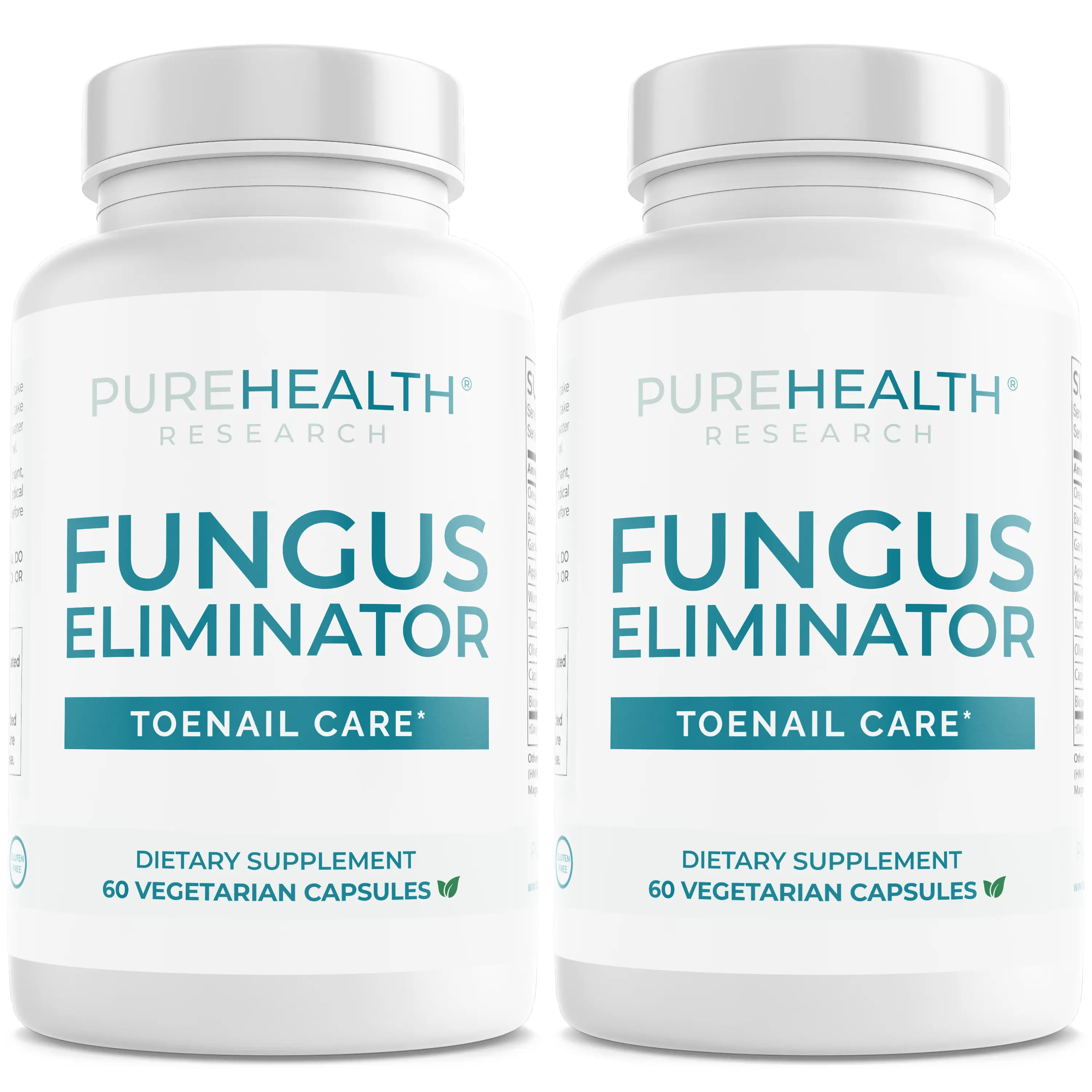 PureHealth Research Fungus Eliminator – Support for Clearer, Healthier Toenails – Internal Toenail Fungus Support with Wormwood & Caprylic Acid – Targets Yellow, Brittle Nails from Within – 2 Bottle Bundle (60 Day Supply)