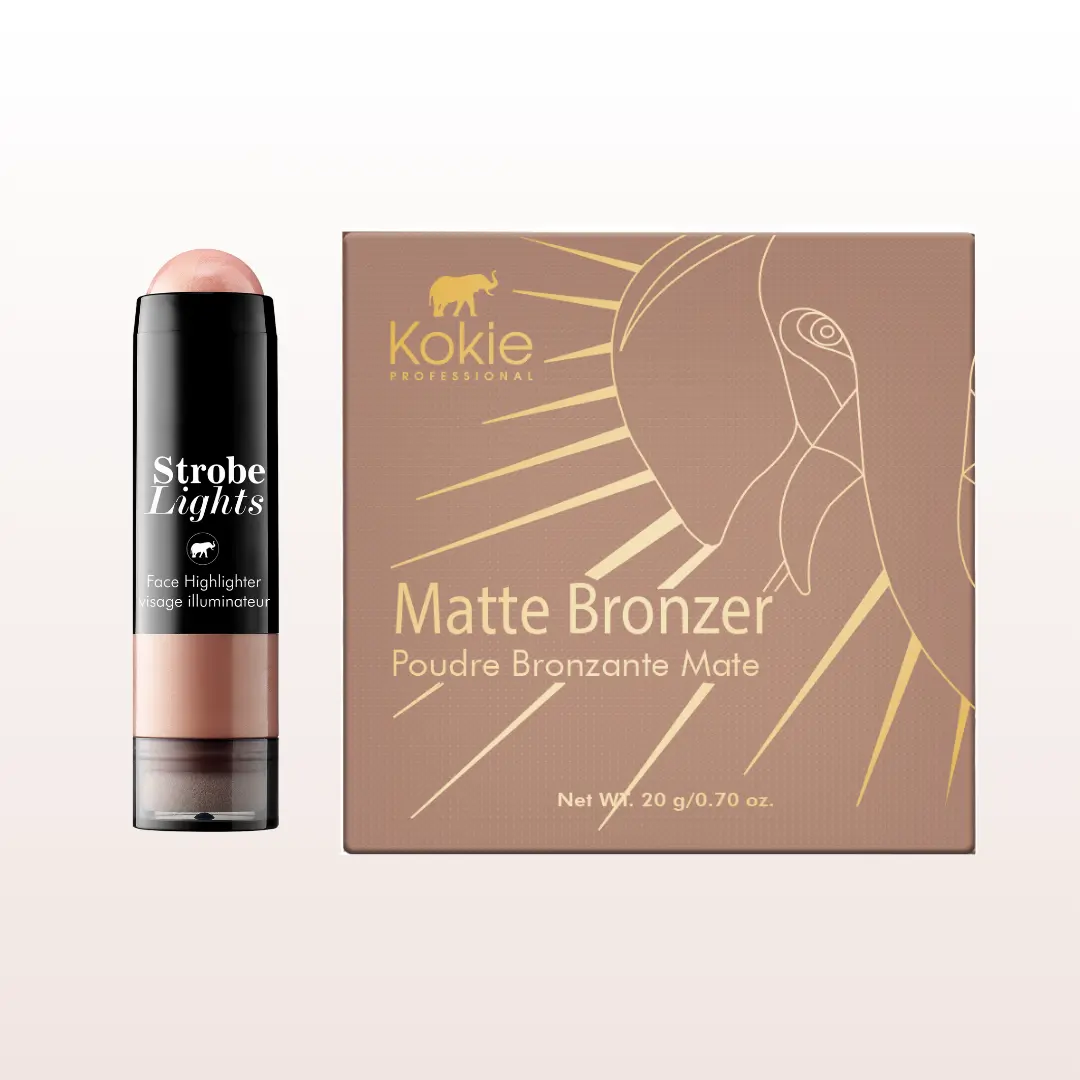 Kokie Professional Matte Bronzer & Strobe Lights Highlighter Duo