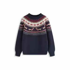 Cider Dachshund Detail Round Neckline Oversized Sweater