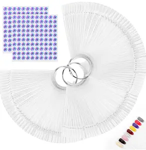 150pcs Nail Swatch Sticks with Ring and Number Stickers, Color Swatches for Nail Polish Display Nail Art Supplies for Nail Techs Must Haves Nail Stuff