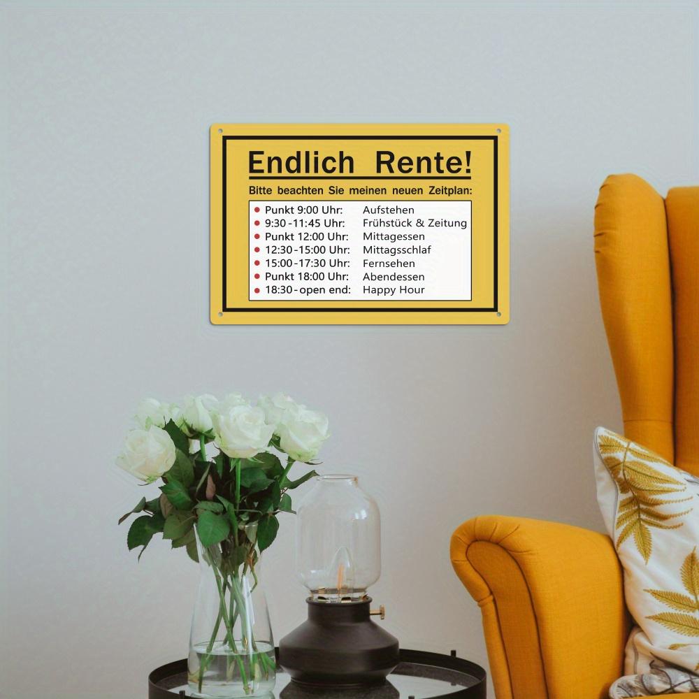 Vintage Retirement Timetable Metal Tin Sign - Perfect Wall Art Decor Gift for Family, Friends & Colleagues, 7.9 x 11.8 Inches