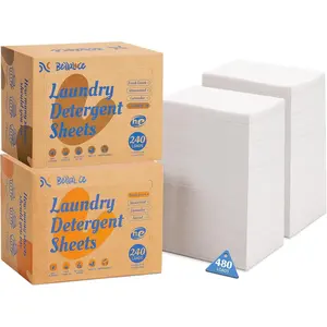 Laundry Detergent Sheets Fresh Santal--Saving Travel Deep Eco No Jug 480 Loads