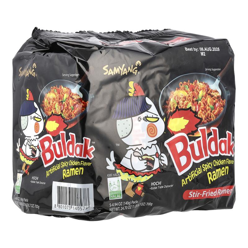 Buldak™, Stir-Fried Ramen, Spicy Chicken, 5 Packs, 4.94 oz (140 g) Each