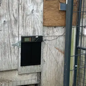 Automatic Chicken Coop Door Solar Powered, Extra Large Auto Chicken Door Mix 4 Modes with Timer & Light Sensor, USB-c Charging, Anti pinch & Alert, Remote, LED Screen, Aluminum Alloy  Weather Proof Coop Door