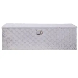 Hdmw 48inch Aluminum tool box,heavy duty truck bed tool box,outdoor trailer pickup storage tool box,RV storage organizer,underbody box w/lock keys,silver 48x15x15inch
