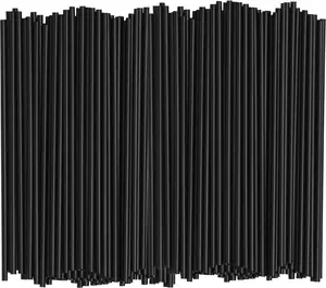 [1000 Count] 5 Inch Coffee & Cocktail Stirrers/Straws Disposable Plastic Sip Stir Swizzle Sticks - Black
