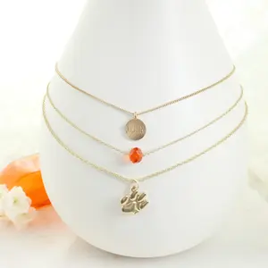 16” - 20” Clemson Matte Gld Logo Trio Necklace Set
