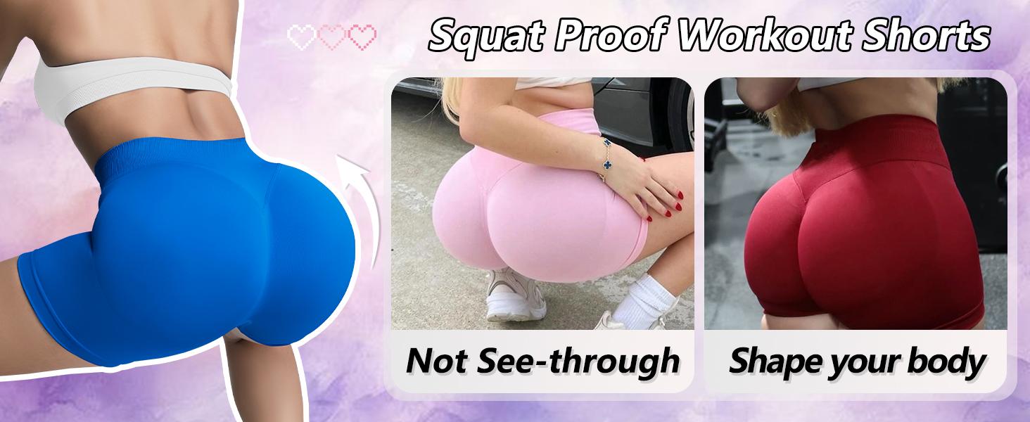 Workout Gym Shorts Women High Waisted Seamless Butt Lifting Scrunch Butt Sports Shorts Impact Shorts Hidden Scrunch Butt Lifting Gym Booty Biker Shorts for summer Tummy Control Seamless Yoga Shorts gym girl