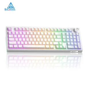 Solakaka KI99 Pro Hot-Swappable 96% Wireless RGB Gaming Mechanical Keyboard, Pre-Lubed Switches,Gasket Structure Creamy Keyboards for Gamer/PC/Laptop (White) PC Accessories back to school shopping suplies FallFreshness
