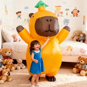 Bestselling 2.2m Capybara Inflatable Costume Polyester Material Youth & Adult Sizes 150-190cm Fan Battery Box Ideal for Halloween Raves Parties Cosplay Costumeshalloween