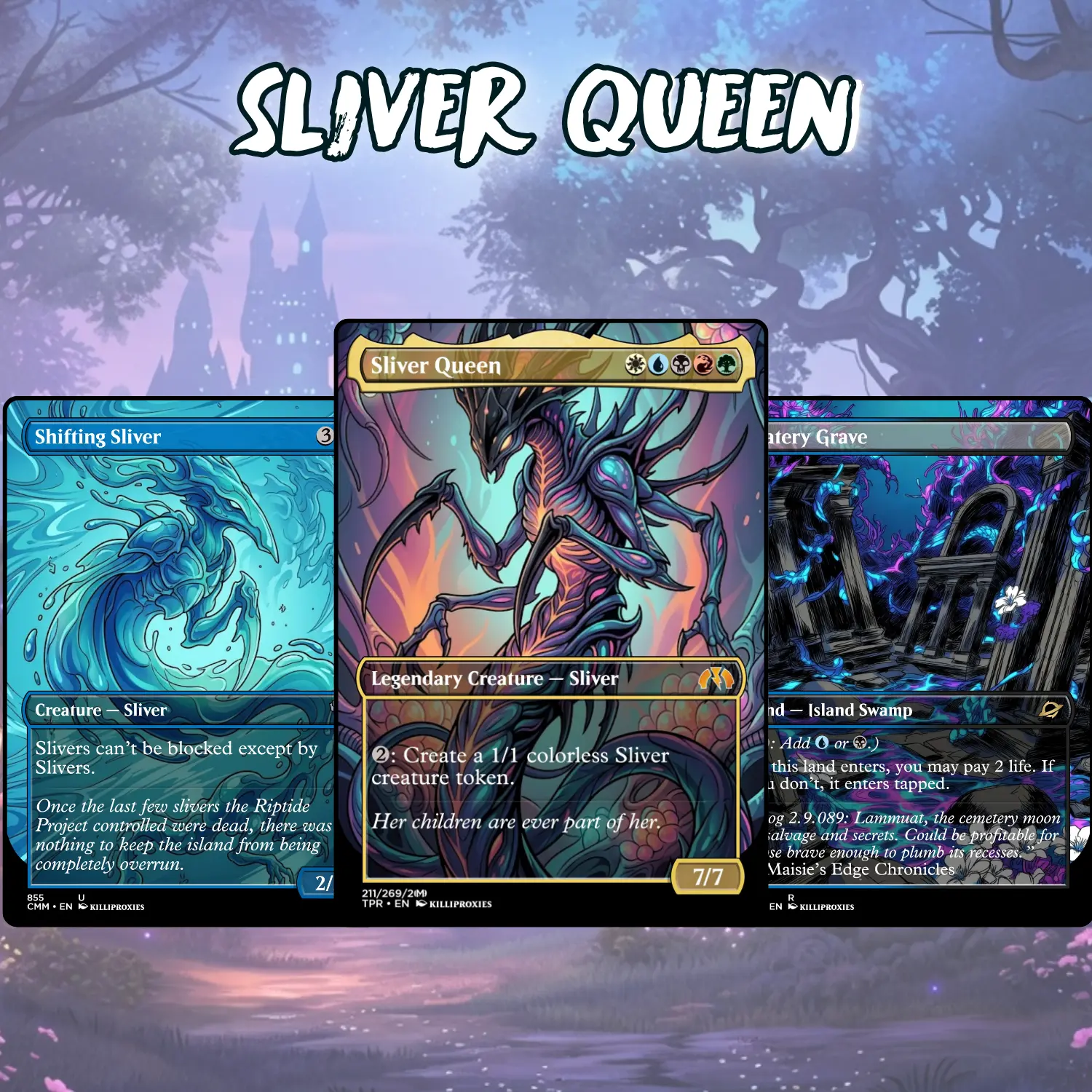 Hive Queen Commander Proxy Deck | 100+ Custom Proxy Cards | Five Color Creature Swarm Strategy | Full EDH Compatible Gift