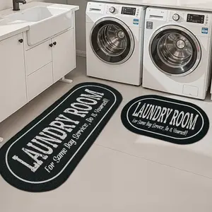 1PC-Modern Laundry Room Floor Mat, Soft Non-Slip Channel Mat, Entryway Rug Kitchen Floor Mat Carpet, Machine Washable Runner Rug, Dustproof Letter Carpet, Home Decoration Autumn Winter Bedroom Decoration Autumn Winter Bedroom Decoration
