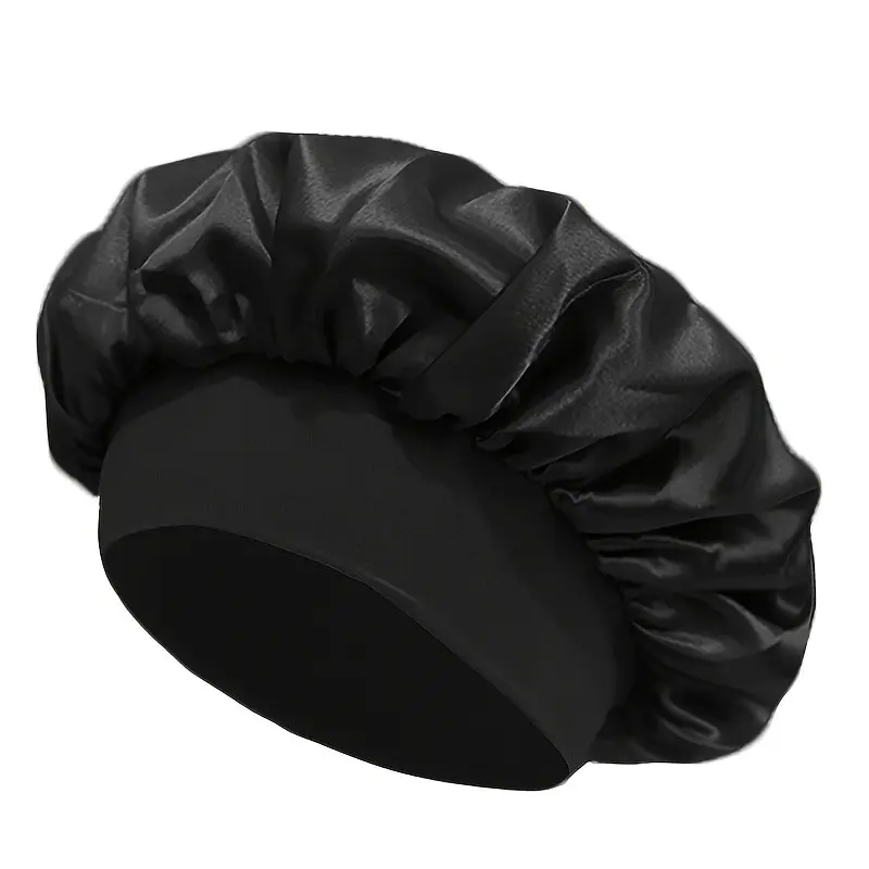3/2/1-Pcs Sleep Caps, Elastic Wide Brim Silk Satin Hats, Soft Breathable Design, Anti-Slip Inner Band, Casual Loose Fit, Daily Haircare, All Seasons