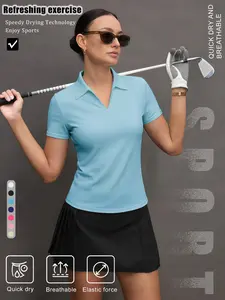 Women's sports polo shirts moisture wicking breathable comfortable short-sleeved shirt suitable for golf baseball tennis