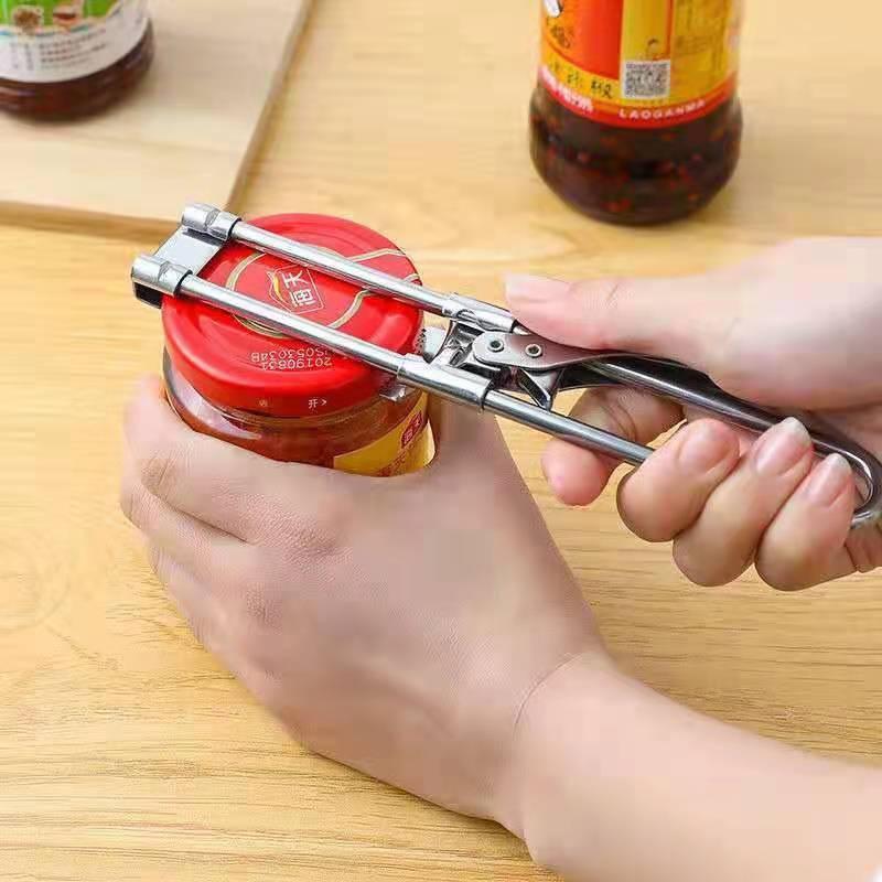 Adjustable Stainless Steel Jar Opener with Rotating Design for Bottles & Fruit Cans - Creative Labor-Saving Tool for Home & Kitchen Use