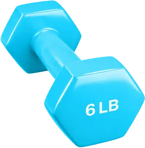 French Fitness Colorful Hex Vinyl Dumbbell 6 lbs - Single (New)