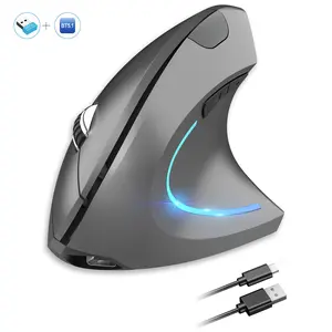 2026 New Dual-Mode Ergonomic Vertical Mouse, ABS Material, 600mAh Rechargeable, 2400DPI, Type-C Interface, Wireless Mouse for PC