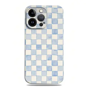 Blue And White Checkerboard Phone Case Suitable For Compatible With Iphone17,17Air,17pro,17pro Max,16, 15, 14, 13, 12, 11, PRO MAX,PLUS.Is A Thoughtful Birthday Gift For Girlfriend, Boyfriend And Friends