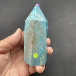 <Yous Jewelry>Selected Collection natural crystal blue phosphate tower