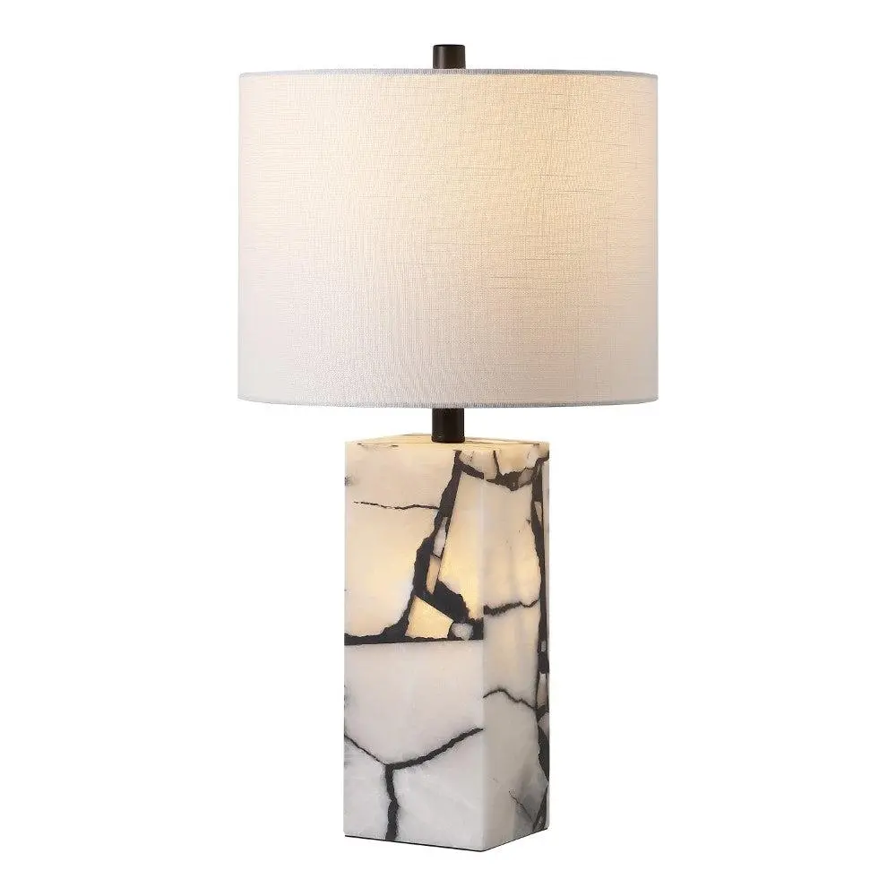 Elizabeth 24.25" Contemporary Coastal Alabaster LED Table Lamp with Body Night Light Elizabeth 24.25" Contemporary Coastal Alabaster LED Table Lamp with Body Night Light