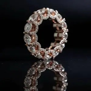 Infinity Set Ring 925 Silver VVS D Moissanite Stone GRA Certified Rose Gold Silver Men's Women's Luxury Ring