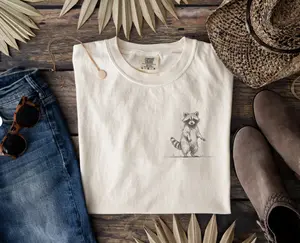 Standing Raccoon Shirt, Cute animal T-shirt, Sweet Graphic Tee, Vintage Retro Cartoon Tee, Sketch Raccoons Gift, Unisex Tshirt, Trash Panda