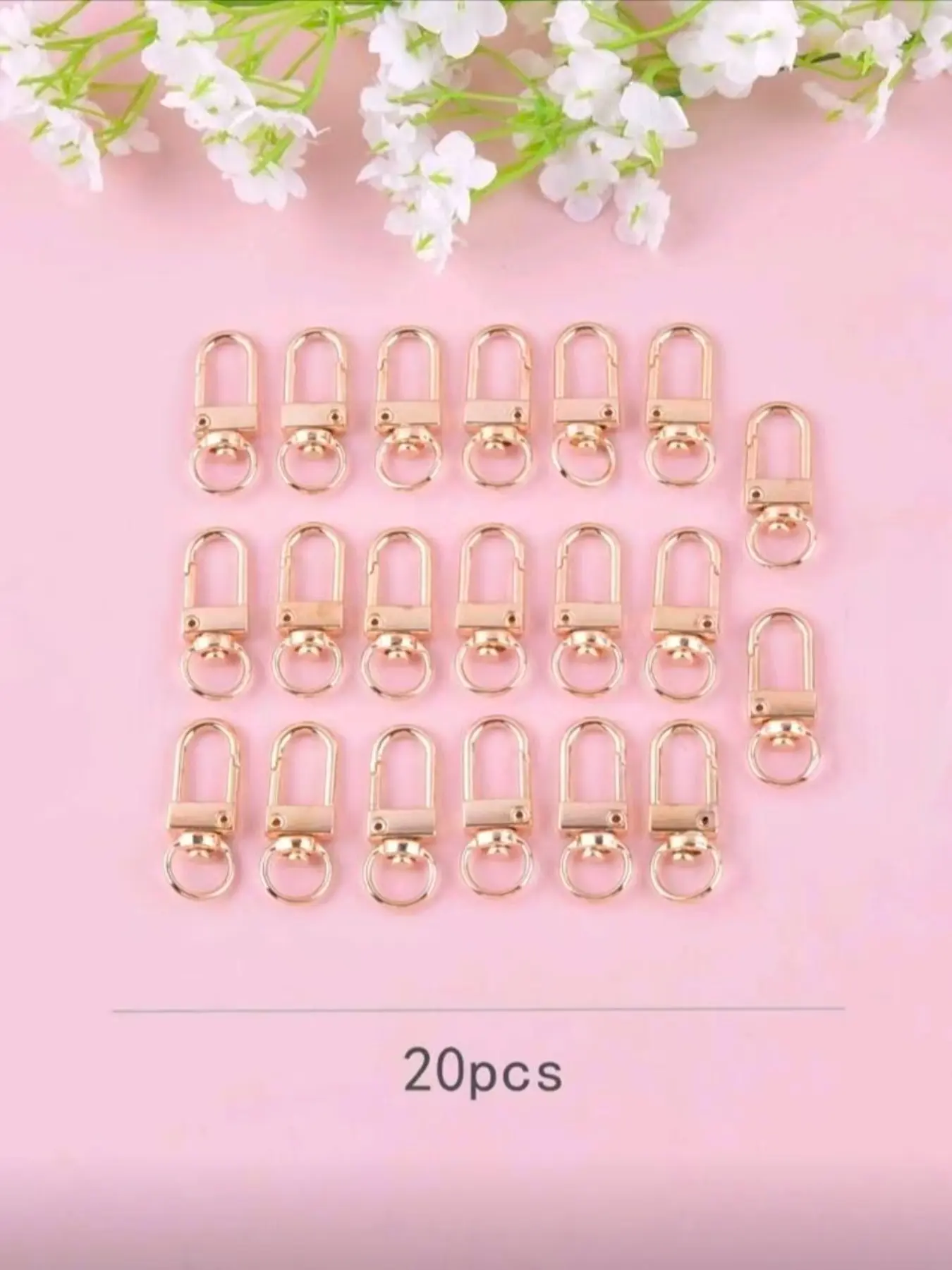 20pcs Lot Metal Lobster Clasps Hooks Keyring, Rotating Keychain Buckle for DIY Jewelry Making, Key Ring Chain Accessories, Diy Beading Accessories, Jewelry Making Supplies