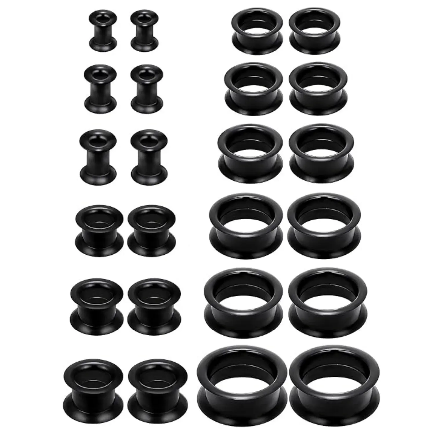 10 Pairs Black 6mm-25mm Thin & Thick Silicone Ear Gauges Stretching Kit Flexible Tunnels Plugs for Ear Expander Gauge Earlets Plug Set Gauges Kit - Home Improvement.