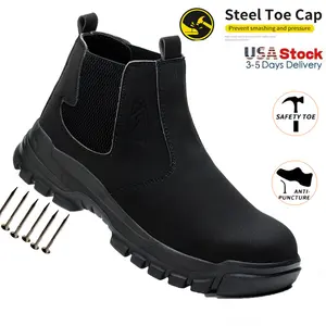 Work Boots Indestructible Safety Shoes Men Steel Toe Shoes Puncture-Proof Sneakers Non Slip Work Shoes Male Protective Boots industrial Construction Work Shoes Waterproof boots Construction Work & Daily Wear fashionable footwear