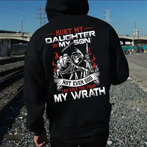 Protective Dad Graphic Tee – “Hurt My Daughter or Son, Not Even God Can Save You” Shirt