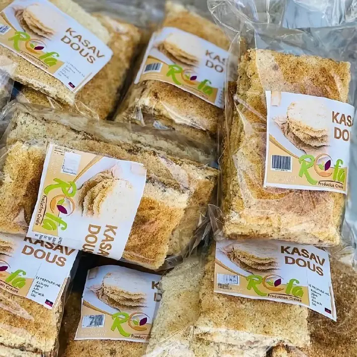 kasav dous okap-sweet cassava bread coconut 3pack (6 pieces) Snack
