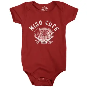 Miso Cute Baby Bodysuit Funny Hilarious Gift Shower Graphic Jumper for Infants Funny Baby Onesies Food Clothes for Baby Funny Food Onesie Novelty Onesie Red Miso Cute Baby Bodysuit Funny Hilarious Gift Shower Graphic Jumper for Infants Funny Baby Onesies Food Clothes for Baby Funny Food Onesie Novelty Onesie Red