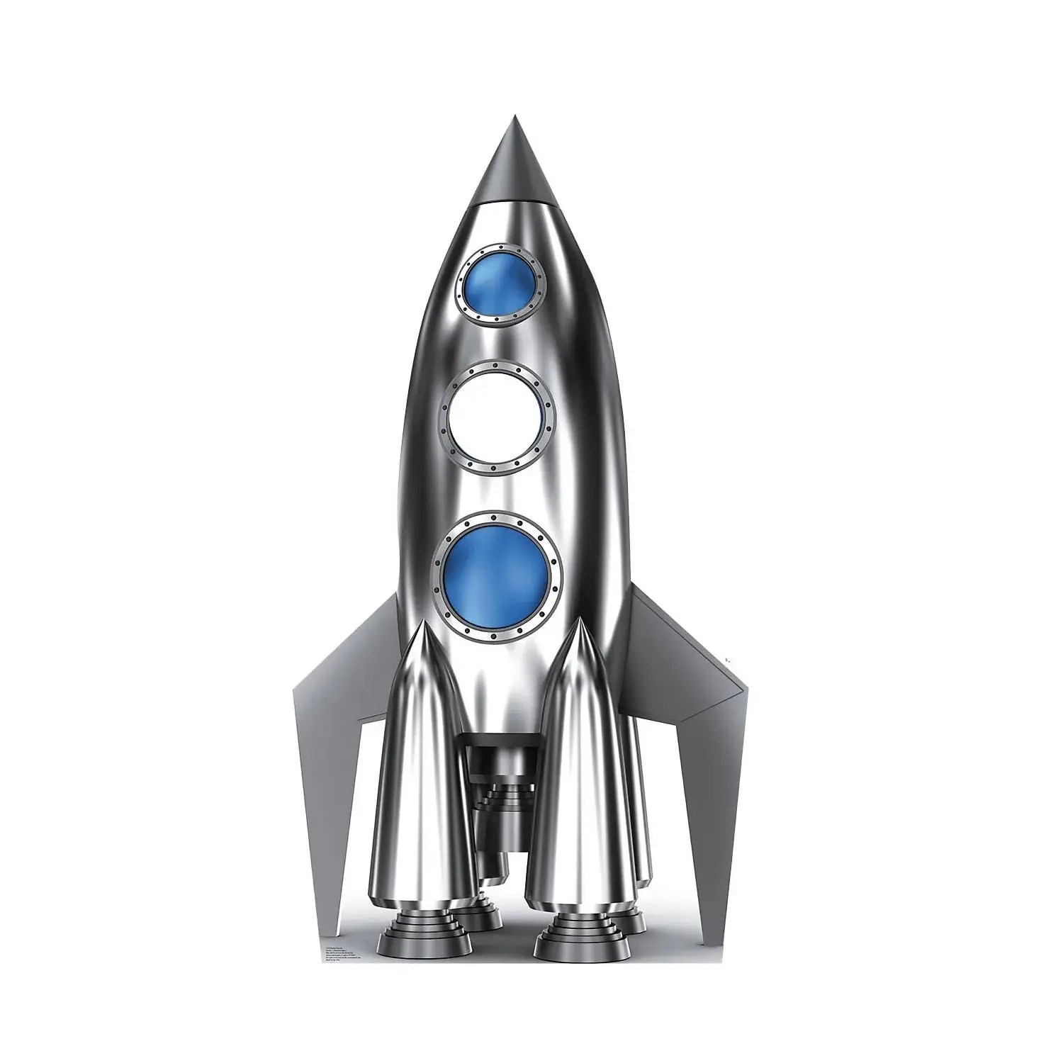 72" Vibrant Space Rocket Cardboard Cutout Stand-In - 1 Pc, 1-Sided Cutout for Party Decor & Photo Decoration, Easy Assembly Festive Home & Party Supplies, One-Sided Cutout