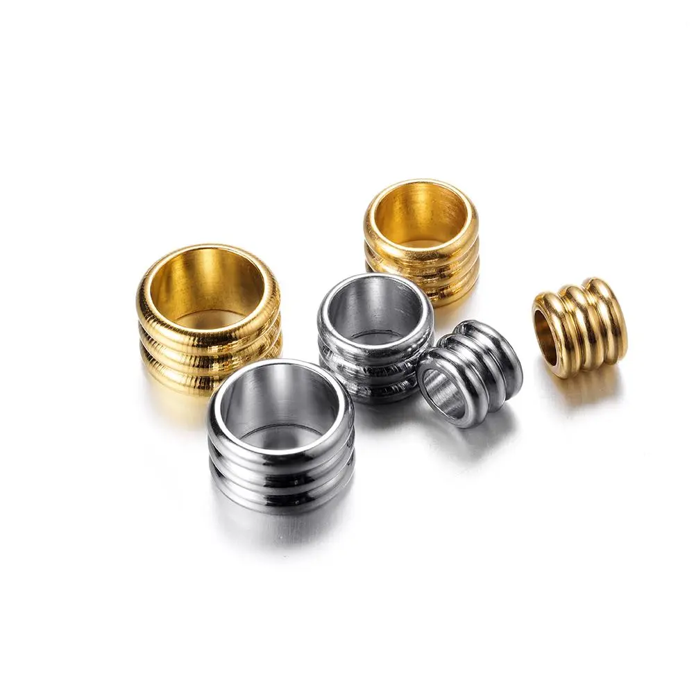 20Pcs/lot 3/5/6mm Stainless Steel Big Hole Spacer Beads For DIY Charm Necklace Bracelet Jewelry Making Findings Accessories