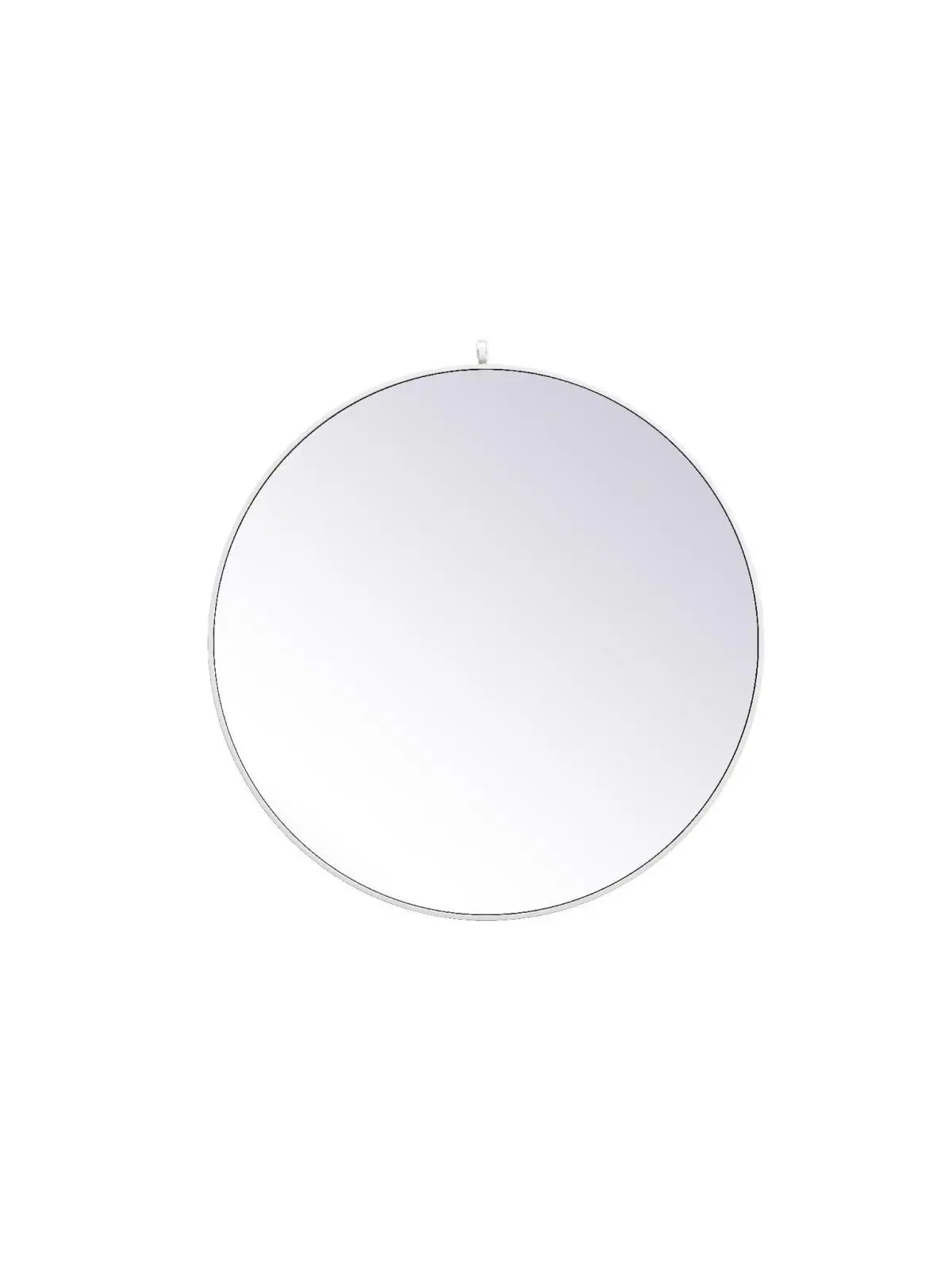 Elegant Decor MR4739WH 39 in. Round Metal Frame Ring Mirror - Glass Surface, MDF Accents, Securely Welded Hanger, Decorative Hanging Wall Hook, Wall Mount, Hanging Mount, Recessed into the Frame, White