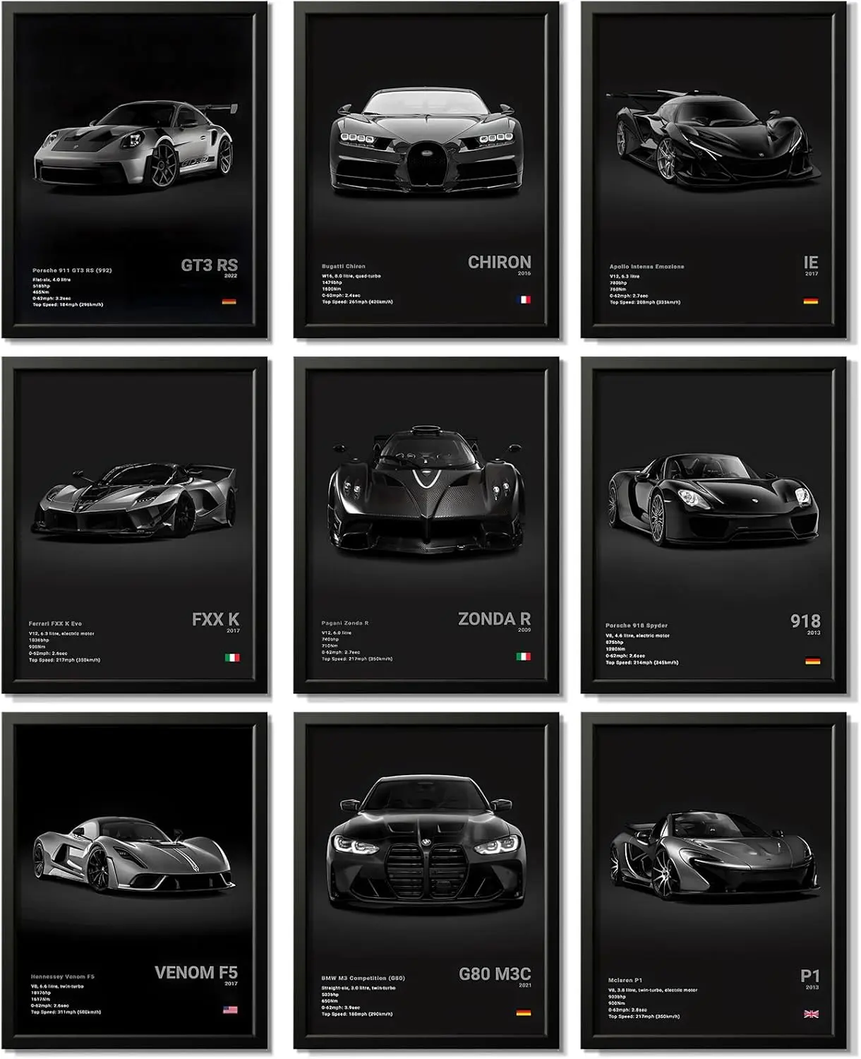 Retro supercar poster canvas print wall art monochrome car print Scandinavian minimalist racing poster, suitable for boys' dormitories, offices, garages, lounge wall decoration, cool room/bedroom art, modern black car art, fall 2026 decoration.