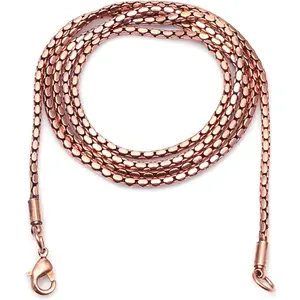 Pure Copper Box Chain Necklace For Pendant, Herringbone Copper ,  , Rose