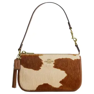 COACH Nolita 19 Leather Handbag for Women – Small Top-Handle Bag in Brown and Khaki